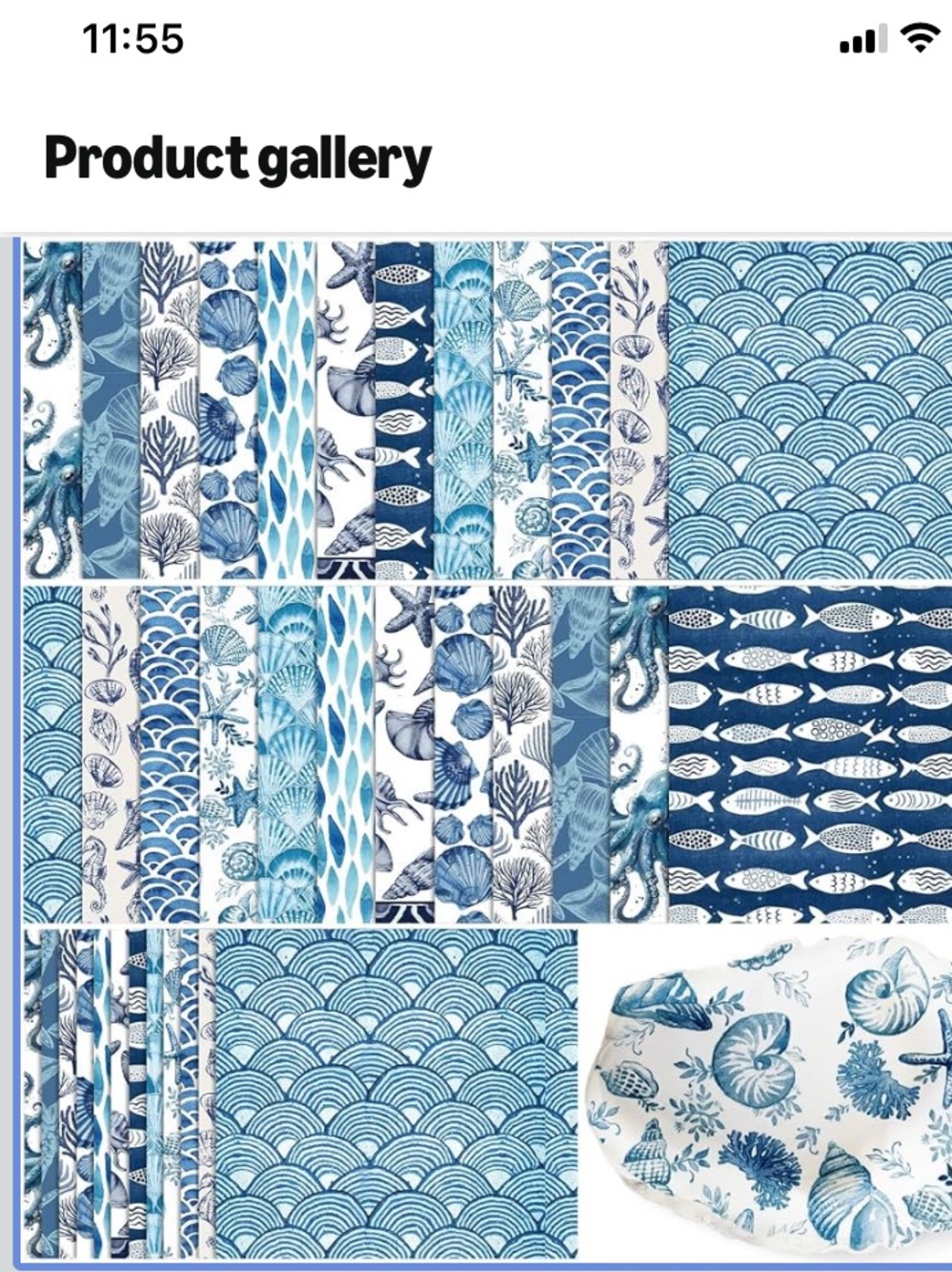 Blue Nautical Napkins Bundle Ocean Shells Fish Print Decoupage 1 x 12 Brand New